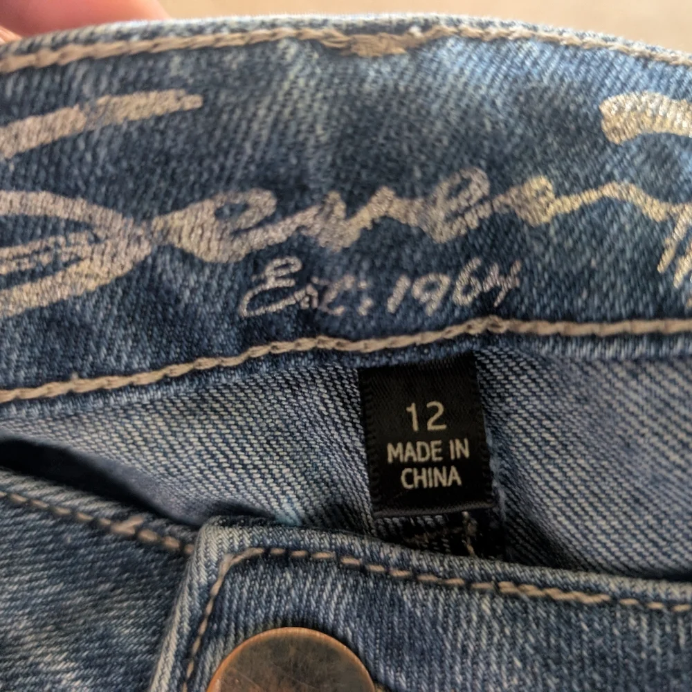 SEVEN 7 ANKLE SKINNY‎ Raw Hem STAR Print JEANS Size 12